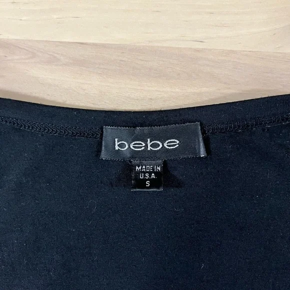 Vintage Y2K Bebe Womens Sleeveless Black Rhinestones Top Cute size Small USA - Picture 4 of 4